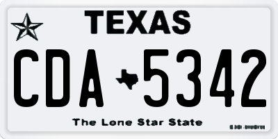 TX license plate CDA5342