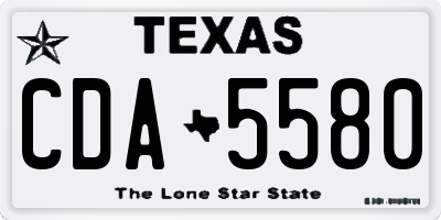 TX license plate CDA5580