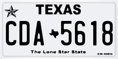TX license plate CDA5618