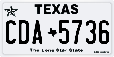 TX license plate CDA5736