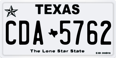 TX license plate CDA5762