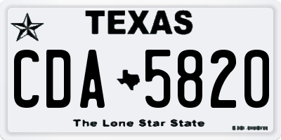 TX license plate CDA5820