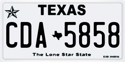 TX license plate CDA5858