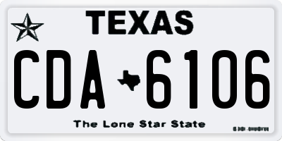 TX license plate CDA6106