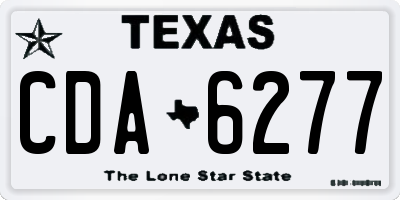 TX license plate CDA6277