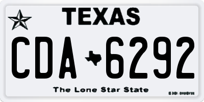 TX license plate CDA6292
