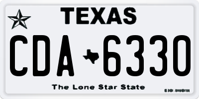 TX license plate CDA6330