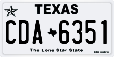 TX license plate CDA6351