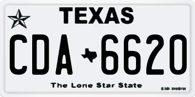TX license plate CDA6620