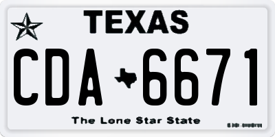 TX license plate CDA6671