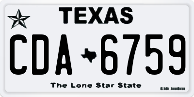 TX license plate CDA6759