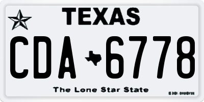 TX license plate CDA6778