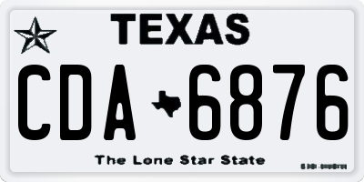 TX license plate CDA6876