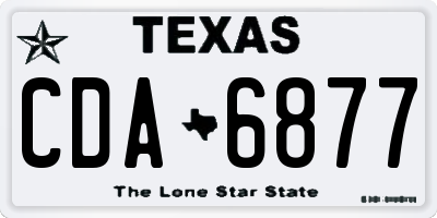 TX license plate CDA6877