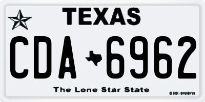 TX license plate CDA6962