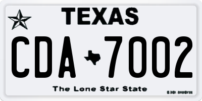 TX license plate CDA7002