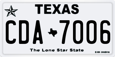 TX license plate CDA7006