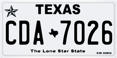 TX license plate CDA7026