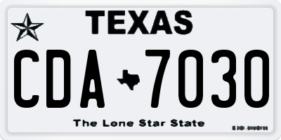 TX license plate CDA7030