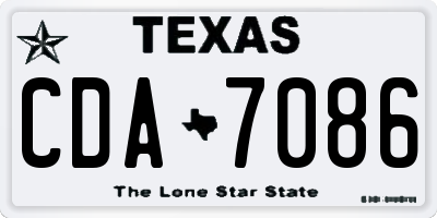 TX license plate CDA7086
