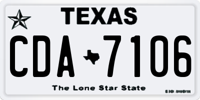 TX license plate CDA7106