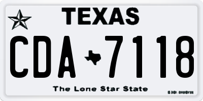TX license plate CDA7118