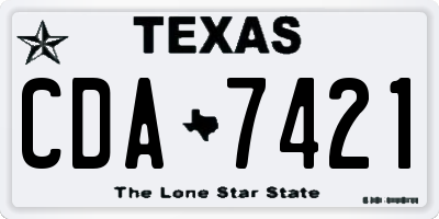 TX license plate CDA7421