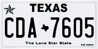 TX license plate CDA7605