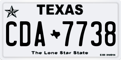 TX license plate CDA7738
