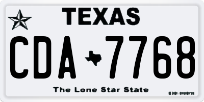 TX license plate CDA7768