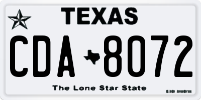 TX license plate CDA8072