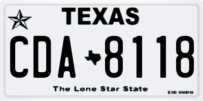 TX license plate CDA8118