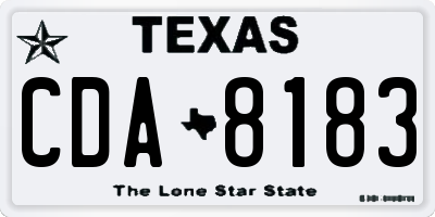 TX license plate CDA8183