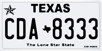 TX license plate CDA8333