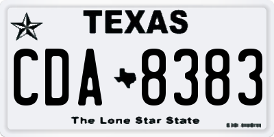 TX license plate CDA8383