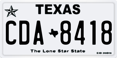 TX license plate CDA8418