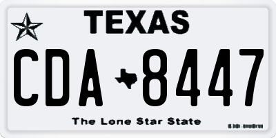 TX license plate CDA8447