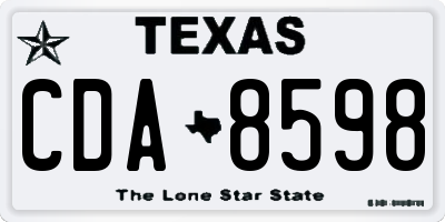 TX license plate CDA8598