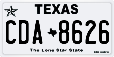 TX license plate CDA8626