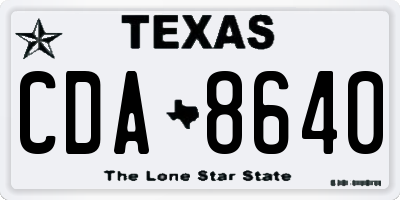TX license plate CDA8640