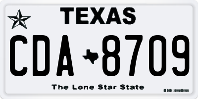 TX license plate CDA8709