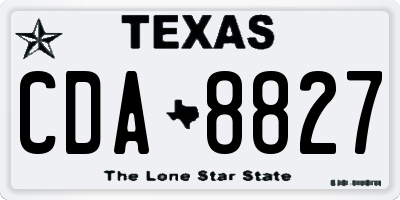 TX license plate CDA8827