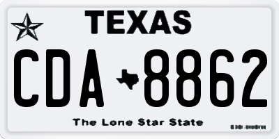 TX license plate CDA8862