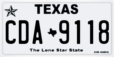 TX license plate CDA9118