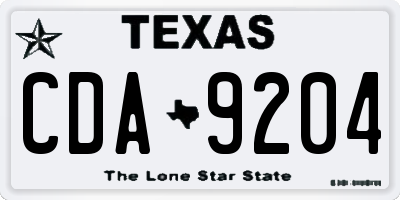 TX license plate CDA9204