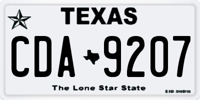 TX license plate CDA9207