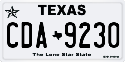 TX license plate CDA9230