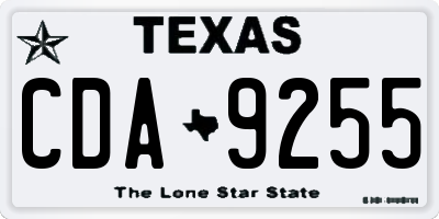 TX license plate CDA9255