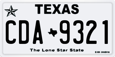 TX license plate CDA9321