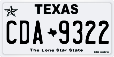 TX license plate CDA9322